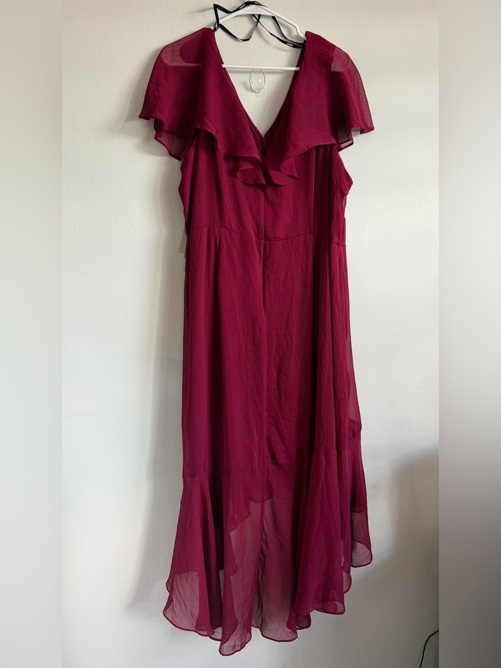 DKNY Ruffle High-Low Midi Dress - Picture 3 of 4